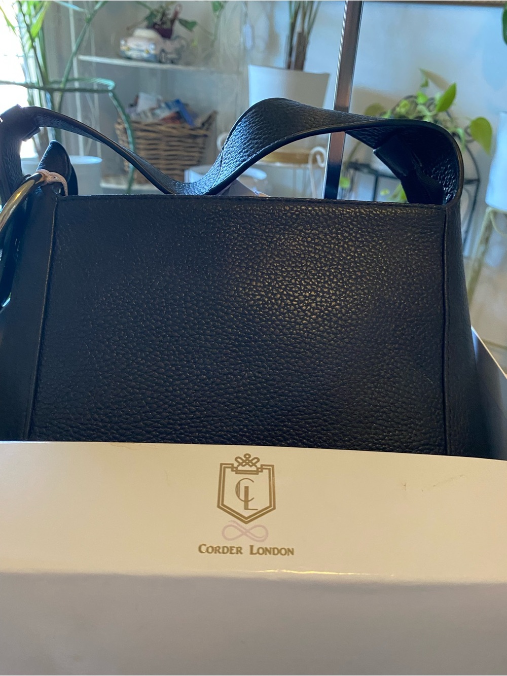 CORDER LONDON BLACK LEATHER PURSE NWT